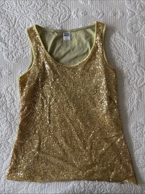 Vero Moda Gold Sequin Scoop Neck Tank